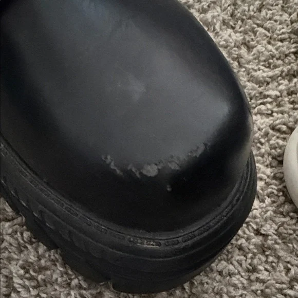 Black Combat lace up with side zipper Boots - Picture 4 of 8